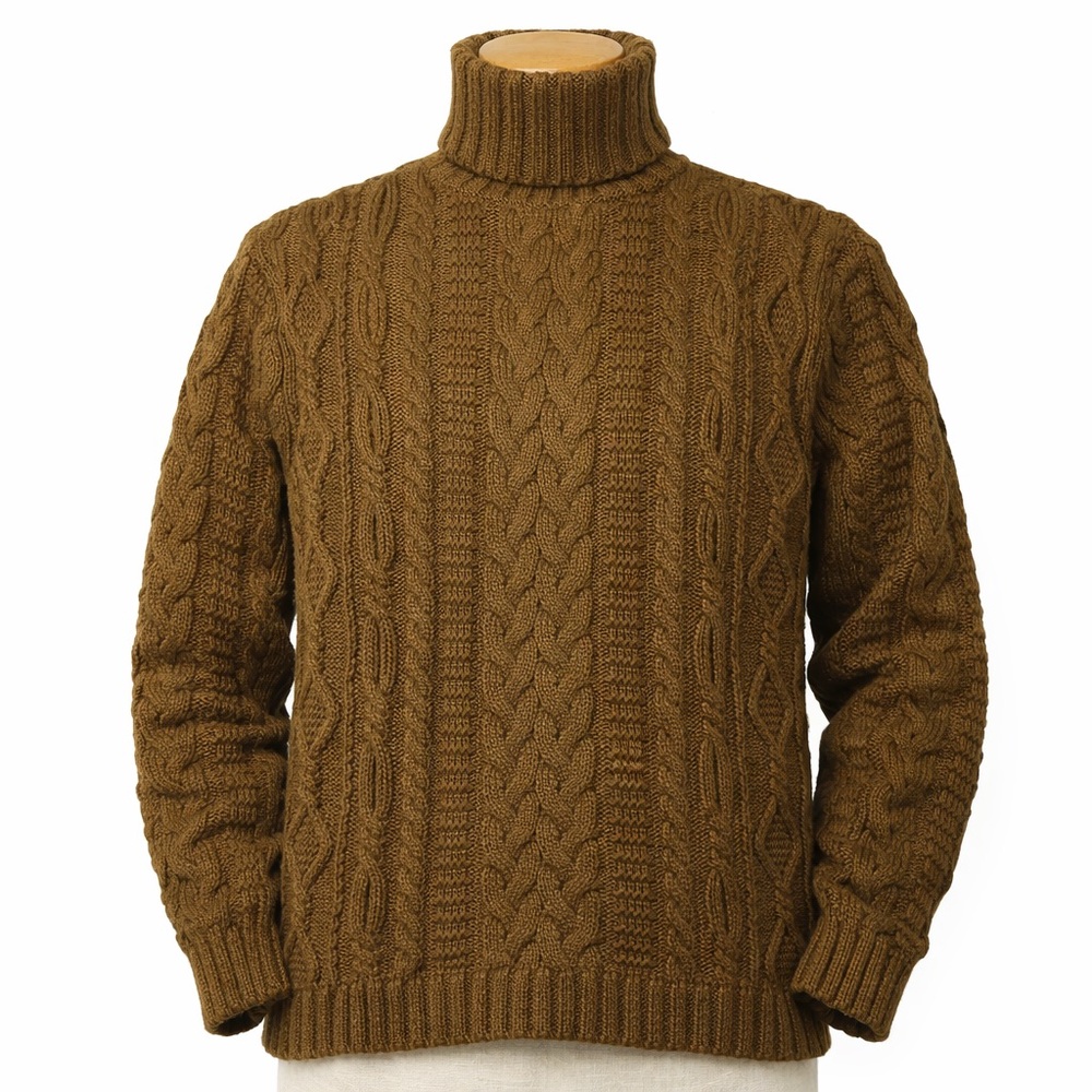 ASOS‎ Sweater Medium Cable Knit Turtleneck Wool Blend Preppy Academia Fisherman